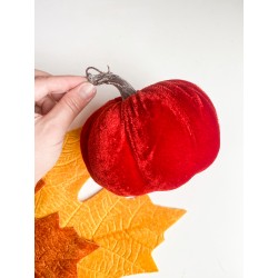 Zucca in velluto 15 cm rosso